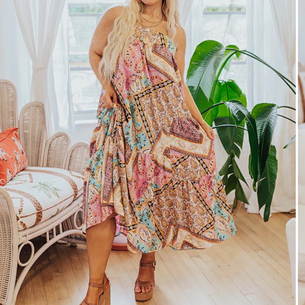 SWEETEST GESTURE PAISLEY MIDI DRESS